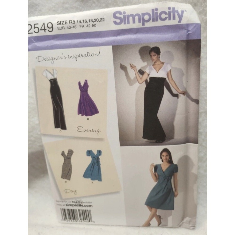 Simplicity 2549 High Waisted Dress Sewing Pattern Size 14-22 Uncut Maxi Midi